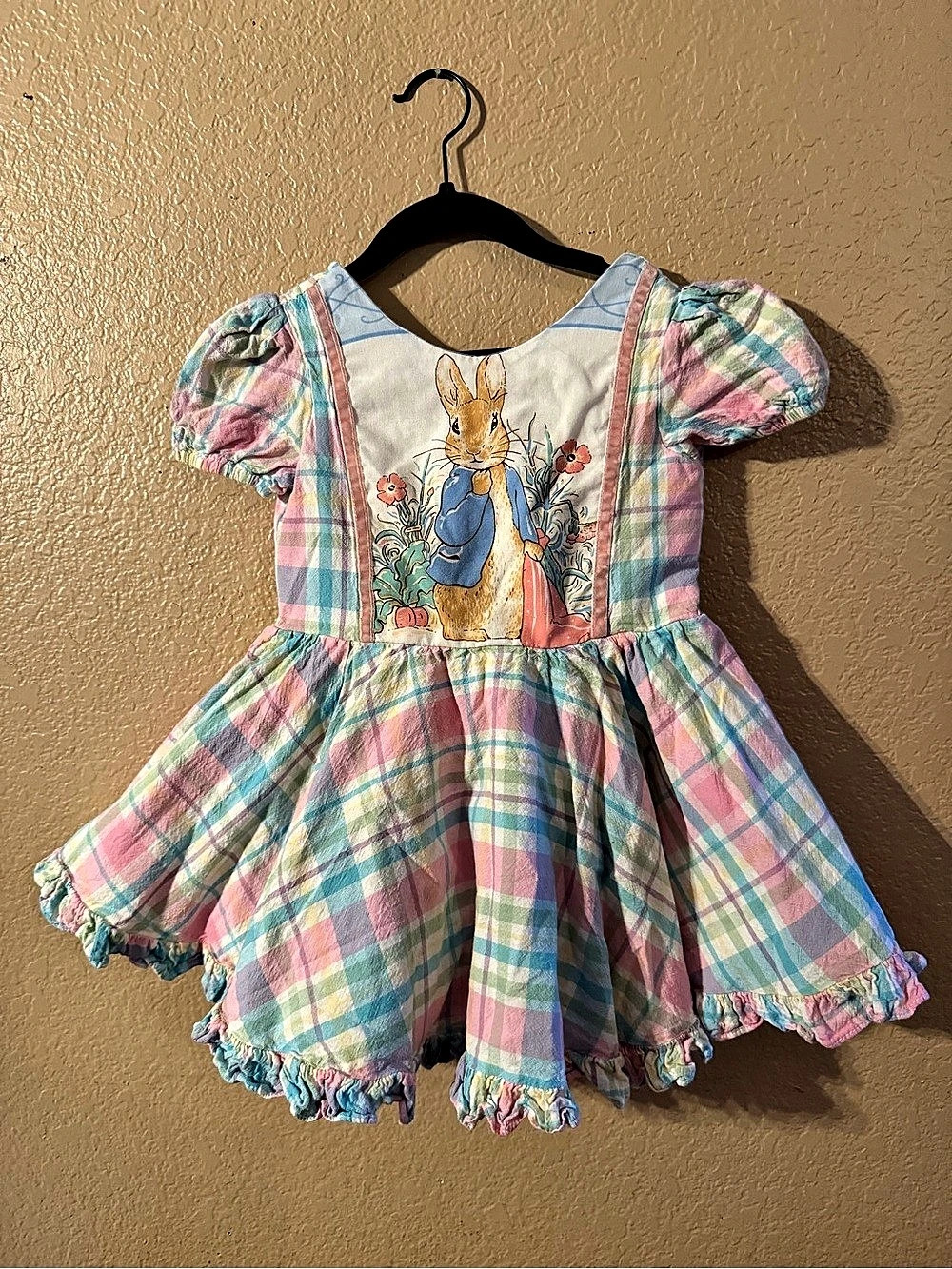 Girls Plaid Peter Rabbit Dress